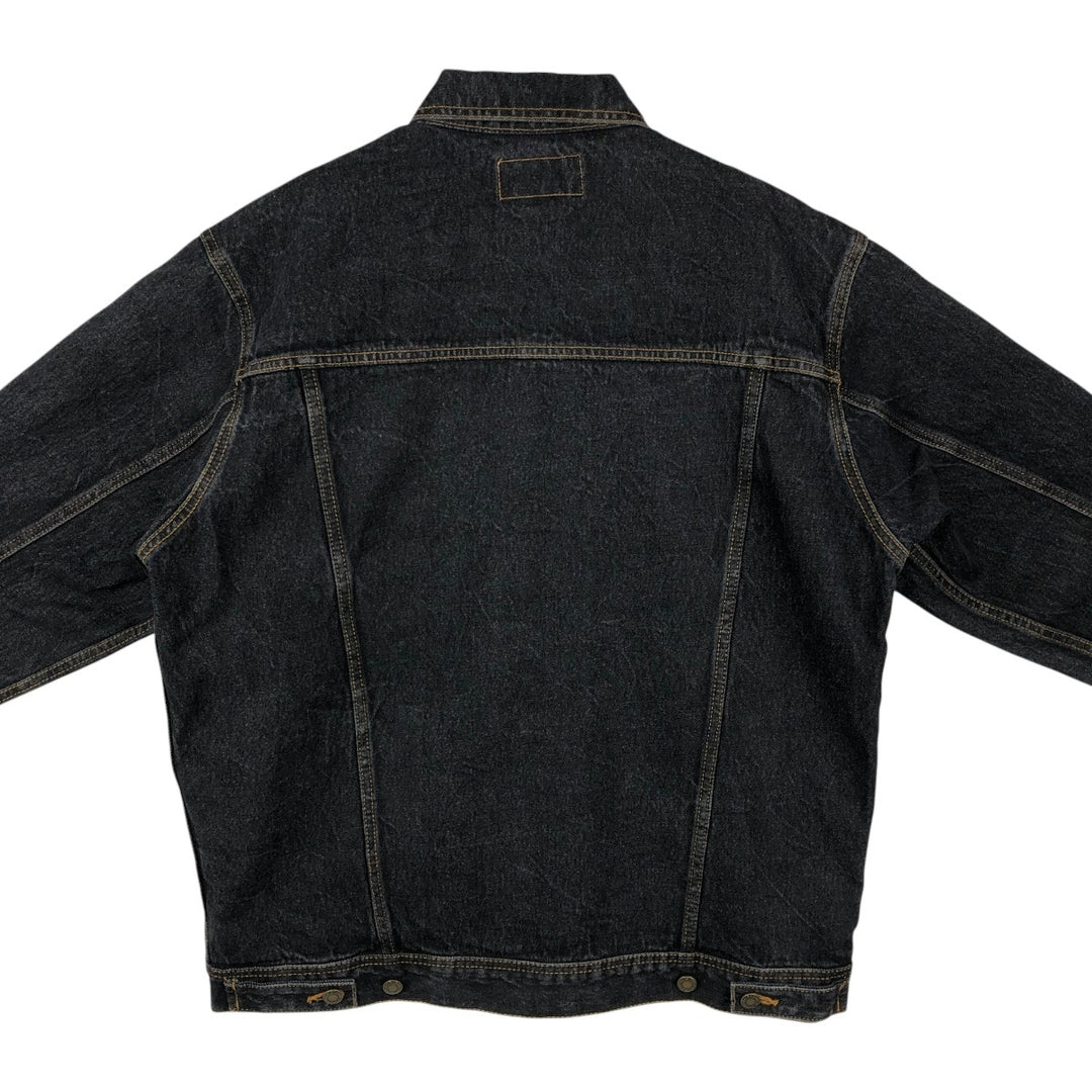 Wrangler RUGGED WEAR Black Denim Jacket (Men's Size L) cotton black type Vintage Second Hand