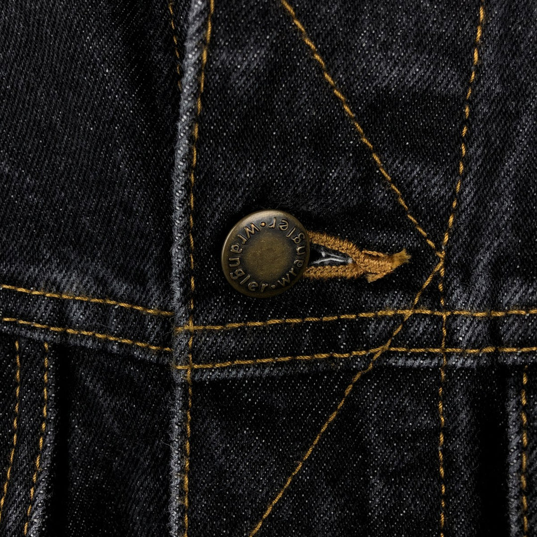 Wrangler RUGGED WEAR Black Denim Jacket (Men's Size L) cotton black type Vintage Second Hand