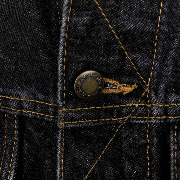 Wrangler RUGGED WEAR Black Denim Jacket (Men's Size L) cotton black type Vintage Second Hand