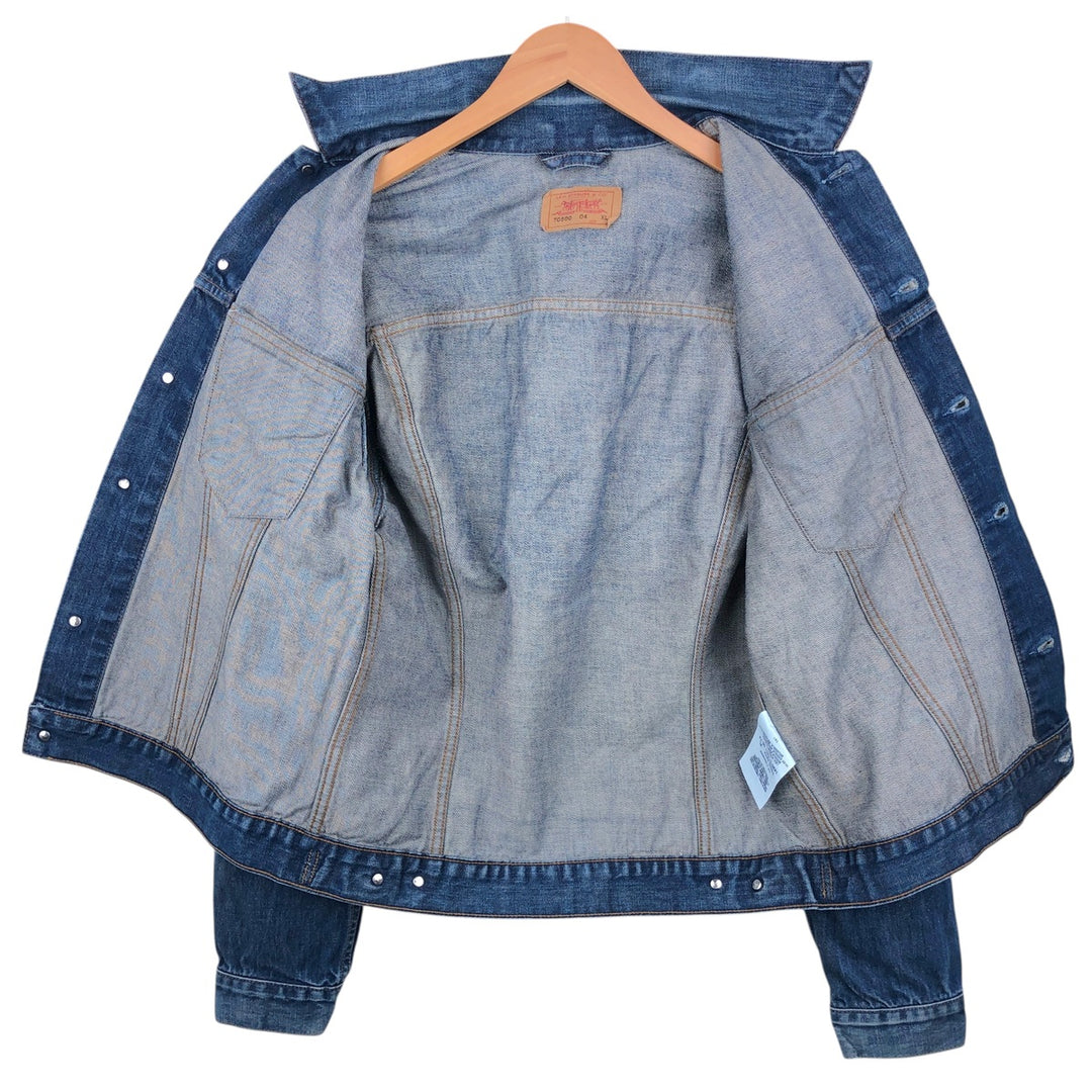 2000'S Levi's 70500-04 Denim Jacket (Men's XL equivalent) cotton blue type Vintage Second Hand