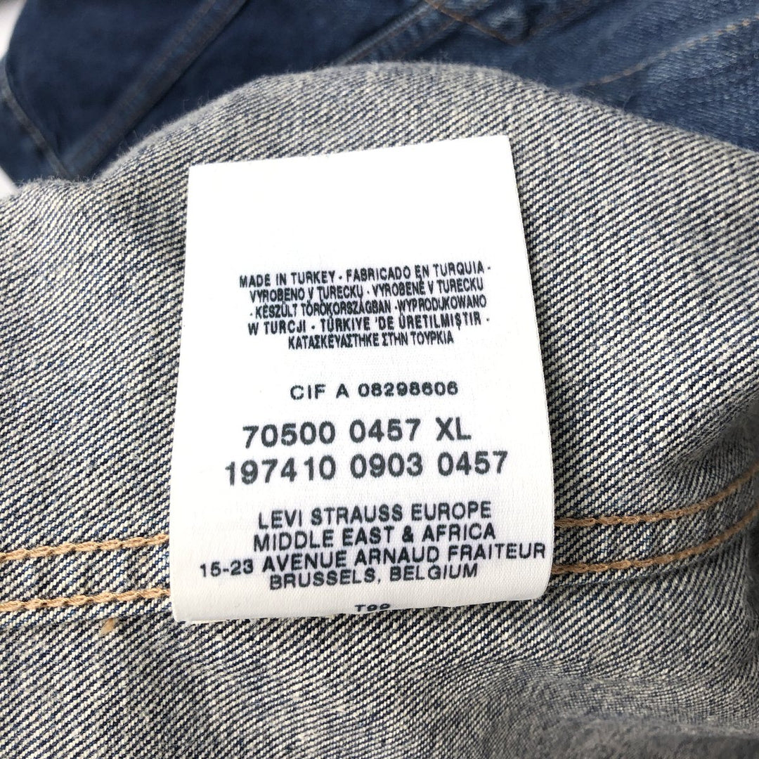 Levi's 70500-04 Denim Jacket (Men's Size XL) cotton blue type Vintage Second Hand