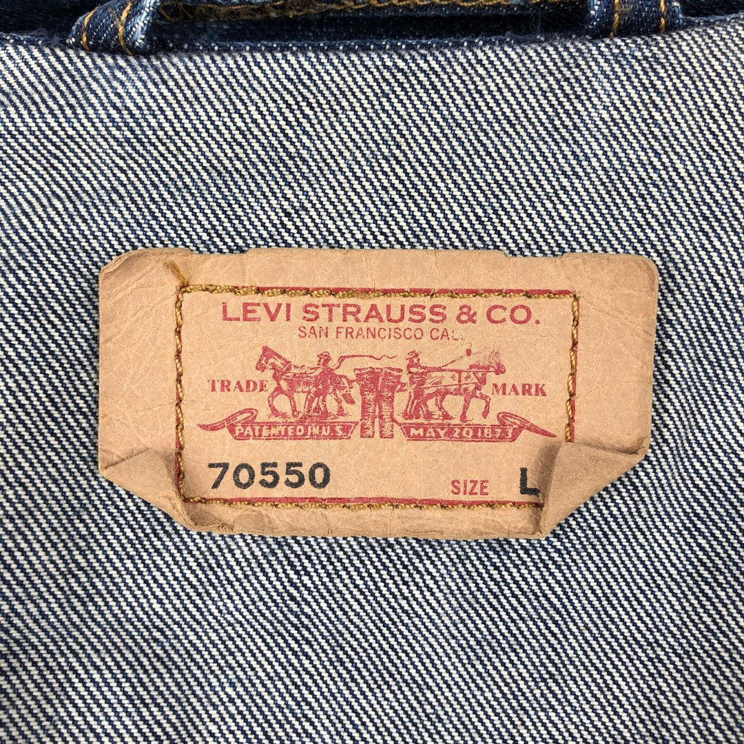 2000'S Levi's 70550-0401 Euro Model Denim Jacket (Men's Size L) cotton blue type Vintage Second Hand