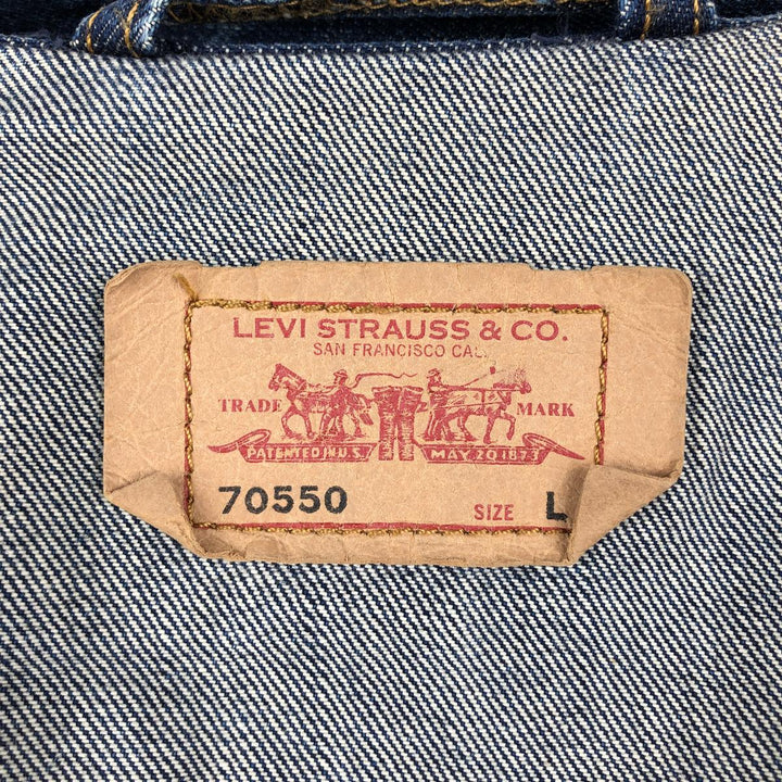 2000'S Levi's 70550-0401 Euro Model Denim Jacket (Men's Size L) cotton blue type Vintage Second Hand