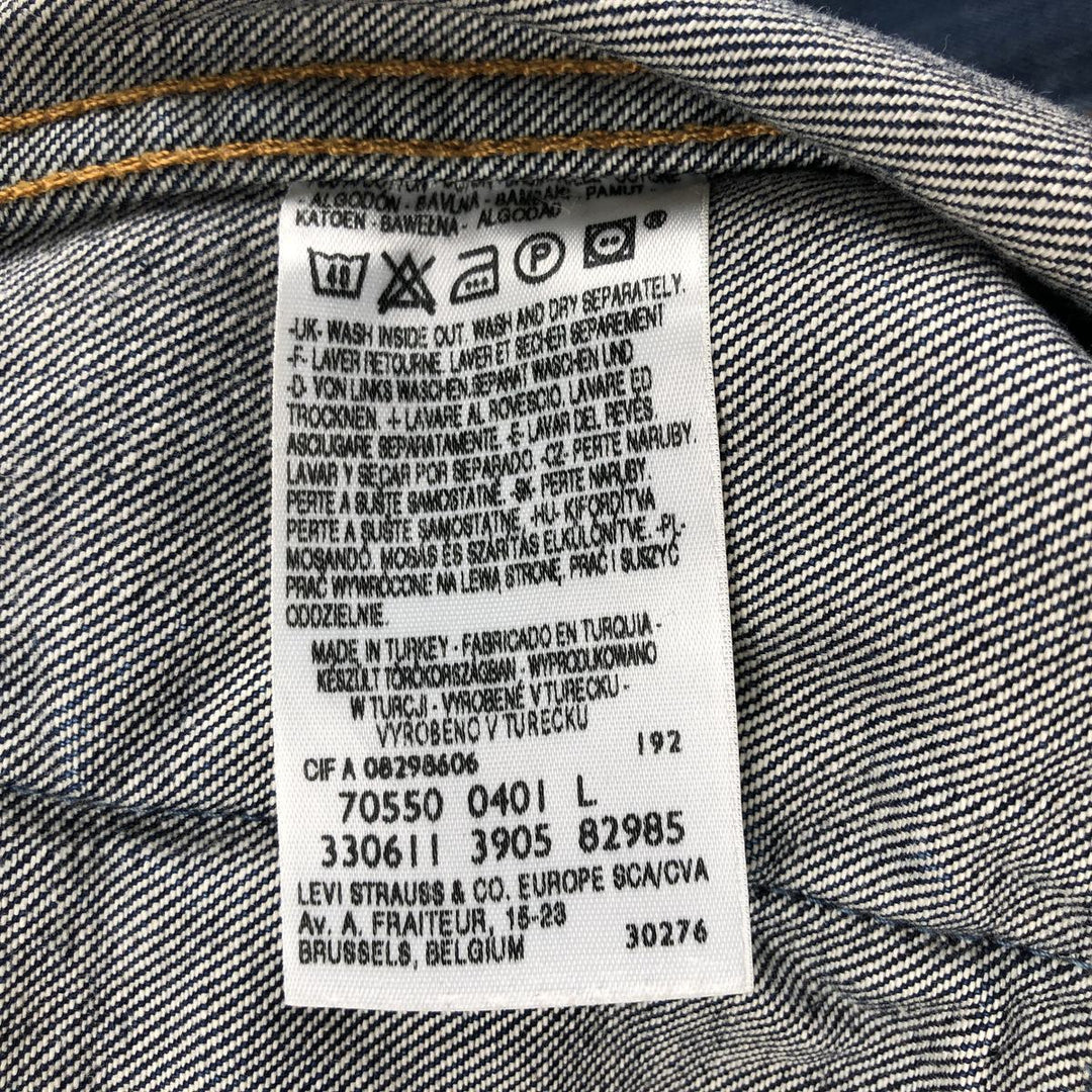 2000'S Levi's 70550-0401 Euro Model Denim Jacket (Men's Size L) cotton blue type Vintage Second Hand