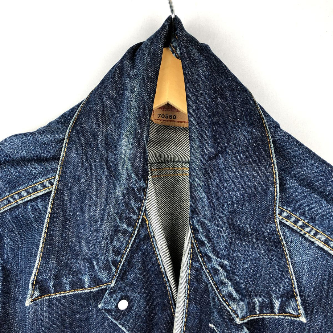 2000'S Levi's 70550-0401 Euro Model Denim Jacket (Men's Size L) cotton blue type Vintage Second Hand