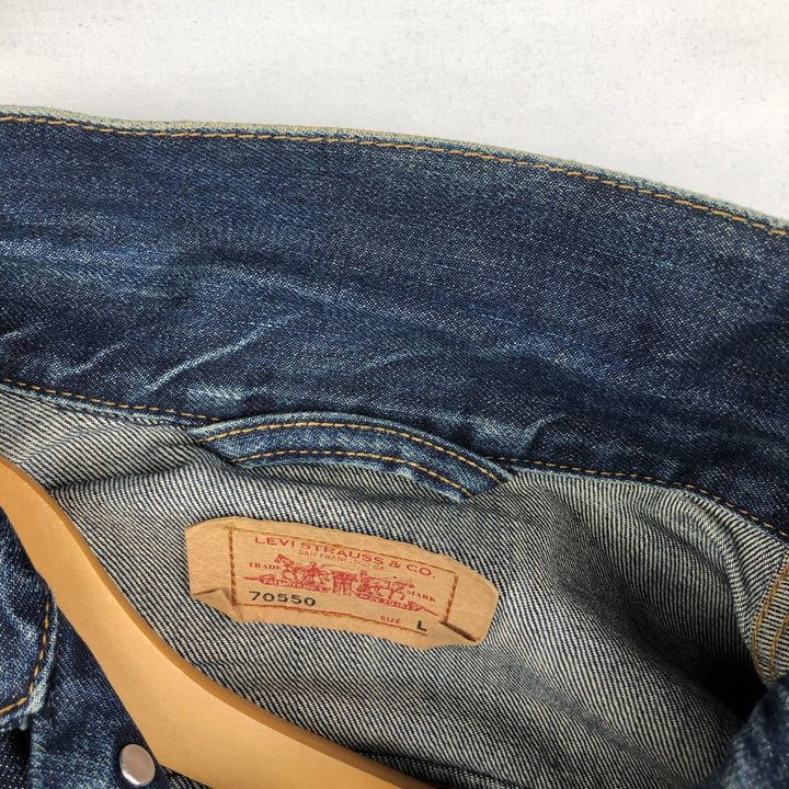 2000'S Levi's 70550-0401 Euro Model Denim Jacket (Men's Size L) cotton blue type Vintage Second Hand