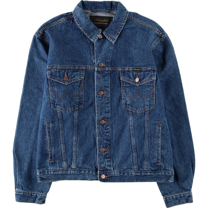 80s-90'S Wrangler Authentic Western Denim Jacket, G-Jean, Men's, Size L, Vintage cotton blue type Vintage Second Hand