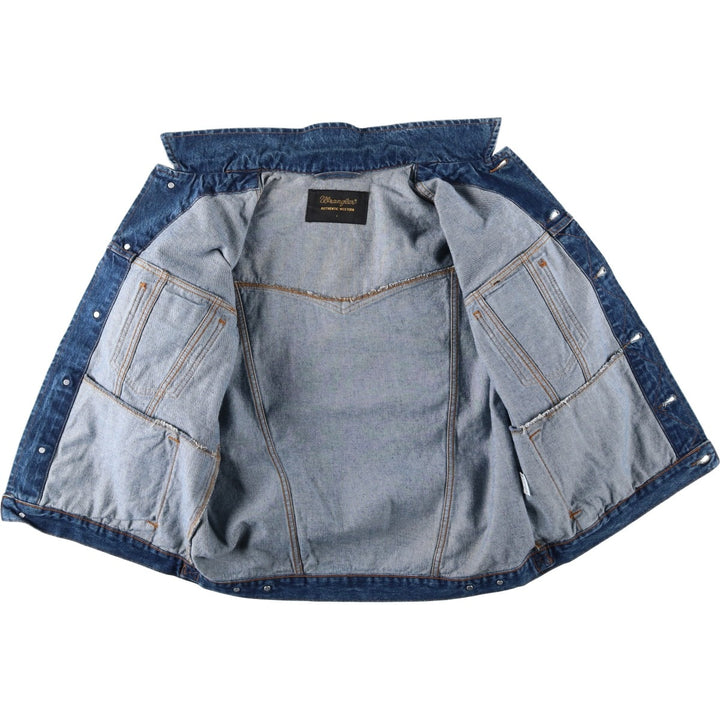 80s-90'S Wrangler Authentic Western Denim Jacket, G-Jean, Men's, Size L, Vintage cotton blue type Vintage Second Hand