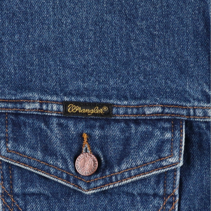 80s-90'S Wrangler Authentic Western Denim Jacket, G-Jean, Men's, Size L, Vintage cotton blue type Vintage Second Hand
