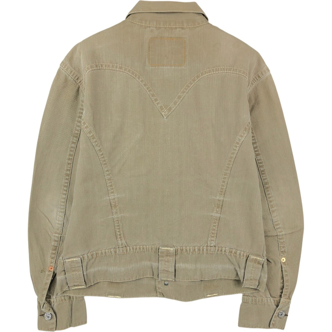 2000'S Levi's 70905 Denim Jacket (Men's Size L) cotton Khaki type Vintage Second Hand