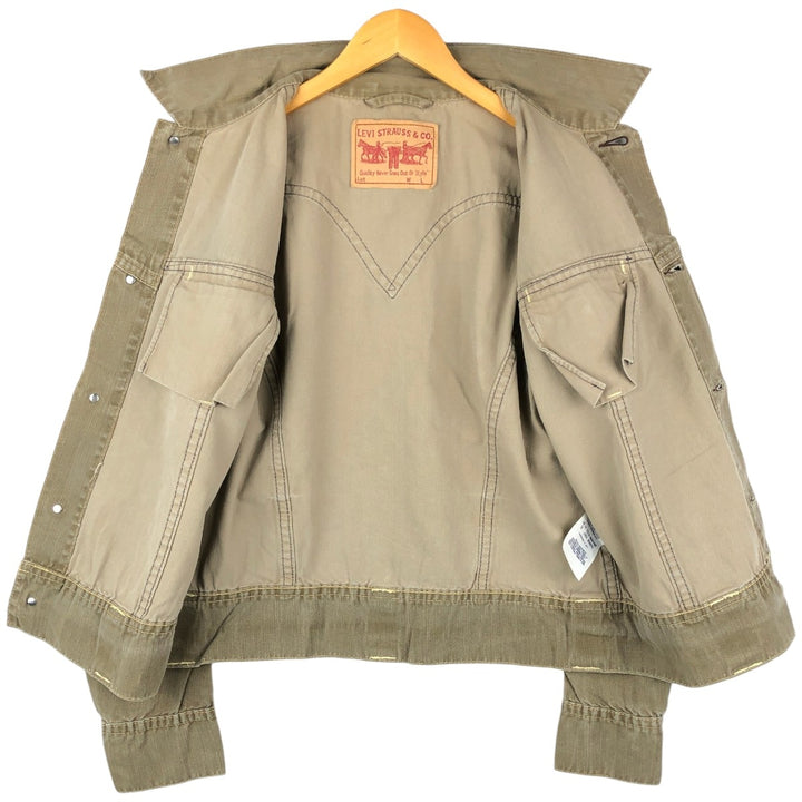 2000'S Levi's 70905 Denim Jacket (Men's Size L) cotton Khaki type Vintage Second Hand