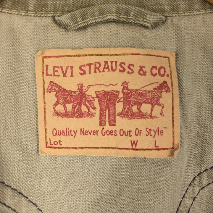 2000'S Levi's 70905 Denim Jacket (Men's Size L) cotton Khaki type Vintage Second Hand