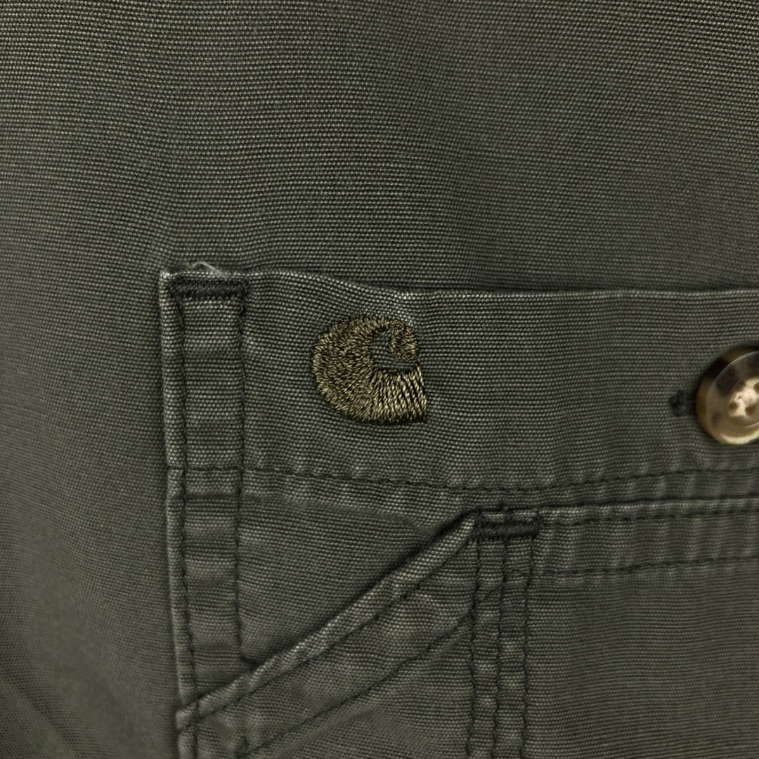 Carhartt Long Sleeve Work Shirt, Men's XL cotton Khaki type Vintage Second Hand