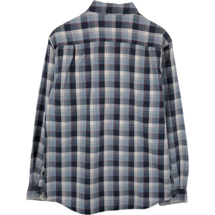 Carhartt Relaxed Fit Check Pattern Long Sleeve Button Down Work Shirt, Men's Medium cotton navy blue type Vintage Second Hand