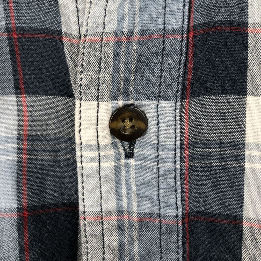 Carhartt Relaxed Fit Check Pattern Long Sleeve Button Down Work Shirt, Men's Medium cotton navy blue type Vintage Second Hand