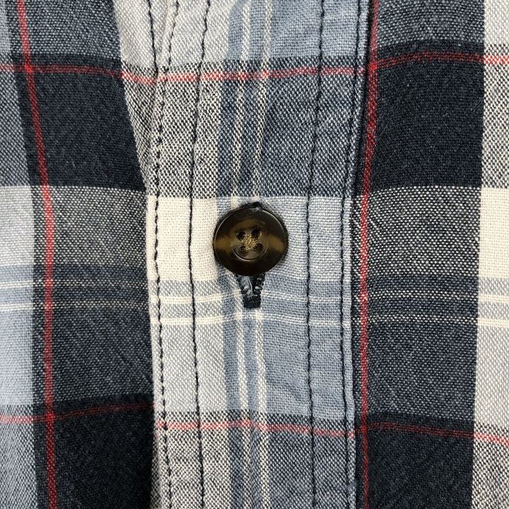 Carhartt Relaxed Fit Check Pattern Long Sleeve Button Down Work Shirt, Men's Medium cotton navy blue type Vintage Second Hand
