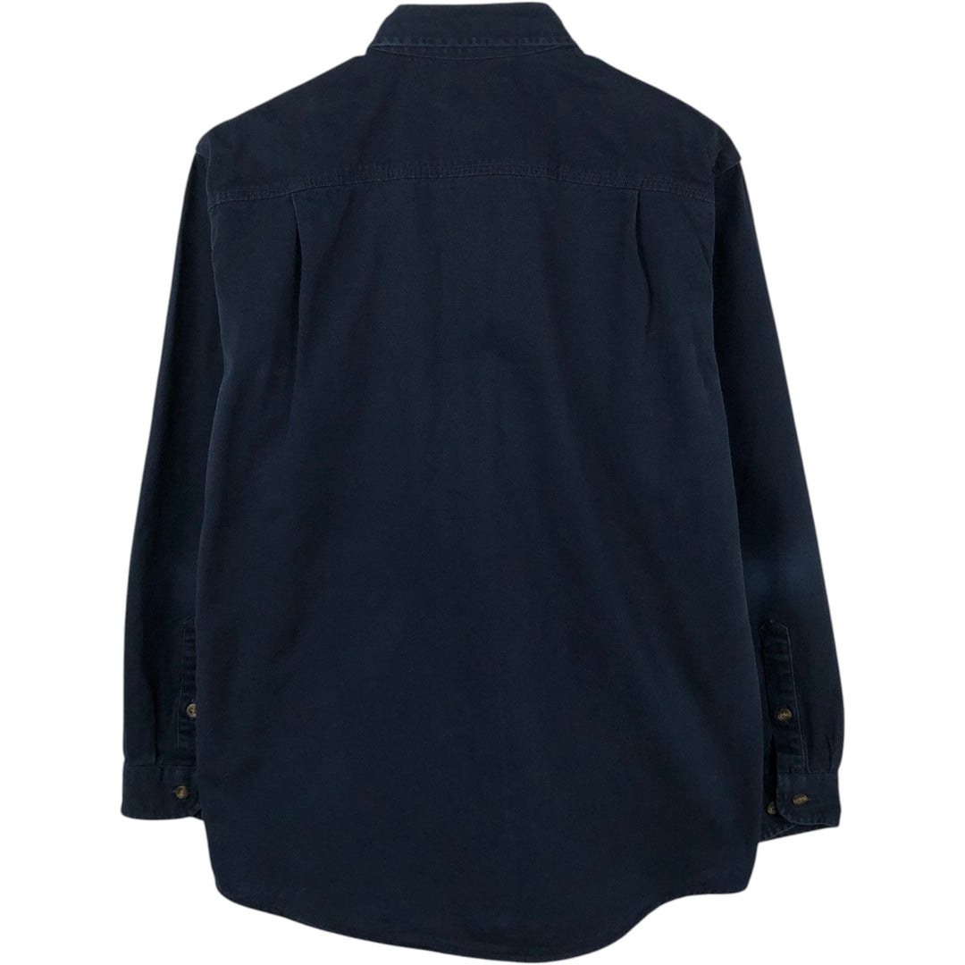 Carhartt Original Fit Long Sleeve Button-Down Work Shirt, Men's Size Medium cotton navy blue type Vintage Second Hand