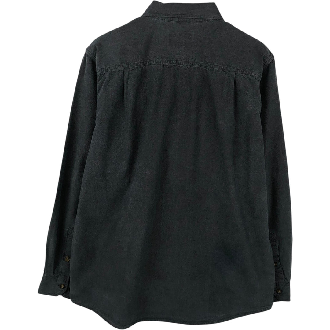 Carhartt Loose Fit Long Sleeve Button-Down Work Shirt, Men's Size M (approx.) cotton Charcoal Vintage Second Hand
