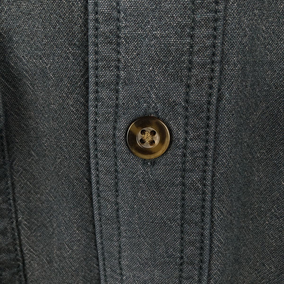 Carhartt Loose Fit Long Sleeve Button-Down Work Shirt, Men's Size M (approx.) cotton Charcoal Vintage Second Hand