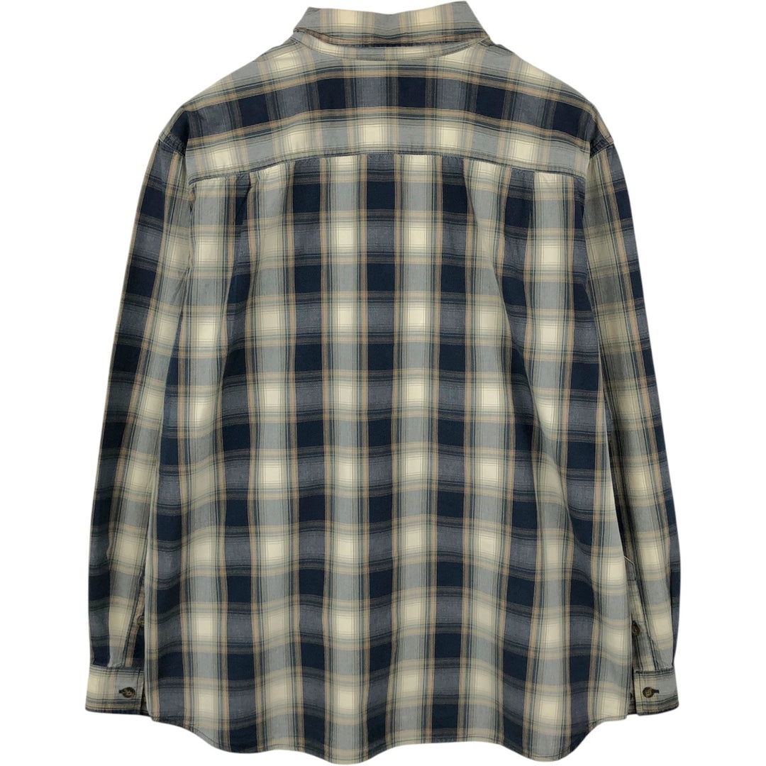 Carhartt Relaxed Fit Check Pattern Long Sleeve Button Down Work Shirt, Men's XL cotton Beige type Vintage Second Hand