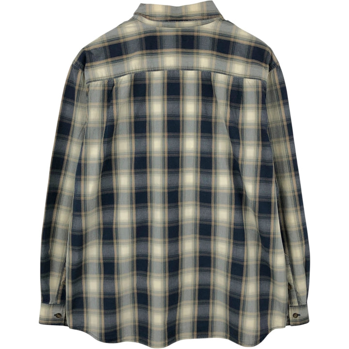 Carhartt Relaxed Fit Check Pattern Long Sleeve Button Down Work Shirt, Men's XL cotton Beige type Vintage Second Hand