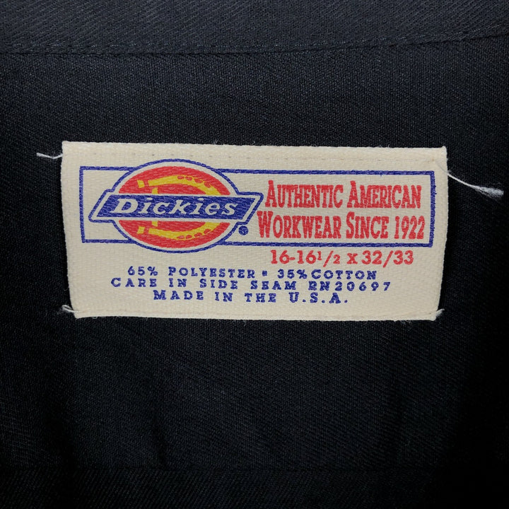 Dickies Long Sleeve Work Shirt, Made in USA, Men's Size L polyester black type Vintage Second Hand