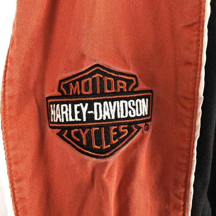 Harley-Davidson Stars and Stripes Pattern Hidden Button-Down Long-Sleeve Work Shirt, Men's Size M (approx.) cotton black type Vintage Second Hand
