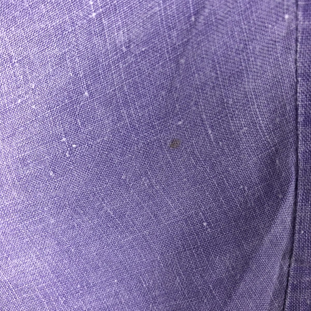 Ralph Lauren long sleeve linen button down shirt, men's size L linen purple type Vintage Second Hand