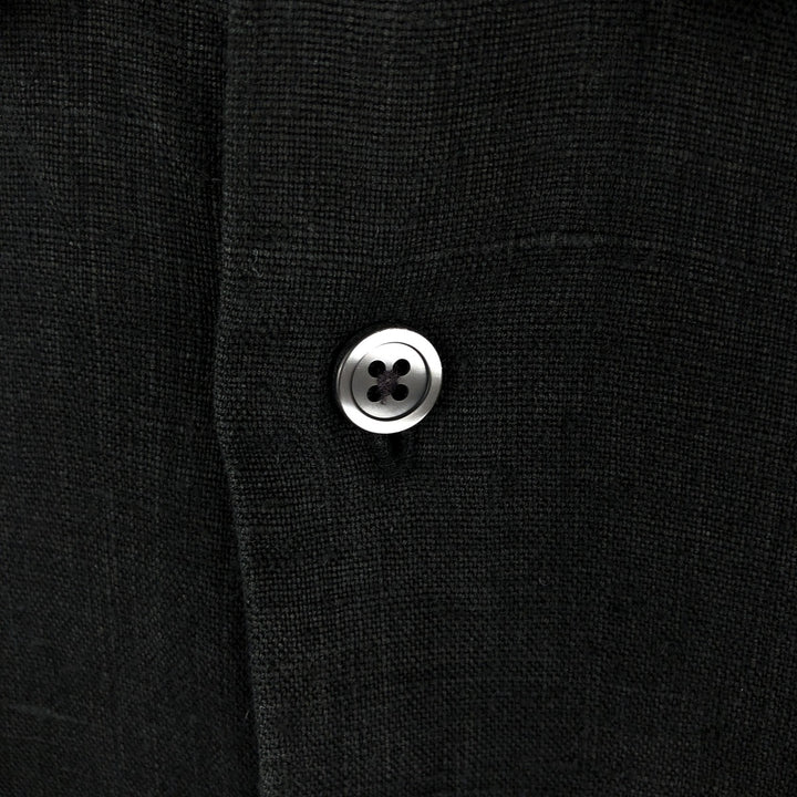 Liz Claiborne long-sleeved linen shirt, men's size L (approx.) linen black type Vintage Second Hand