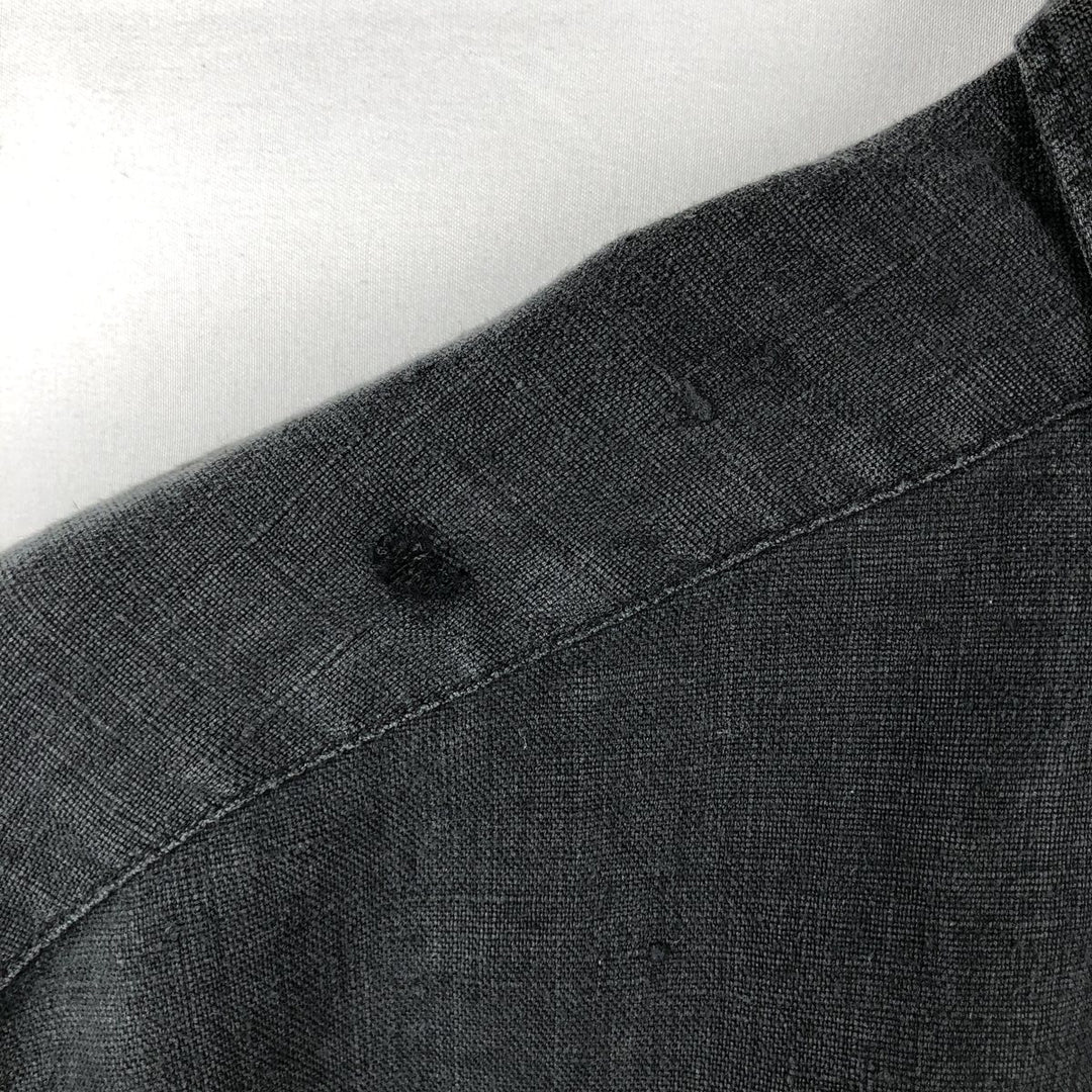 Liz Claiborne long-sleeved linen shirt, men's size L (approx.) linen black type Vintage Second Hand
