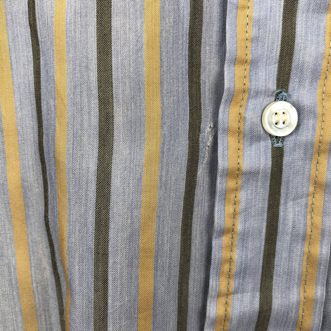 1970'S Arrow Kent Collection Multi-Striped Long-Sleeve Striped Shirt, Men's Size L (Equivalent), Vintage polyester gray type Vintage Second Hand