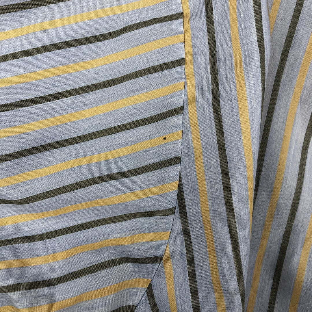 1970'S Arrow Kent Collection Multi-Striped Long-Sleeve Striped Shirt, Men's Size L (Equivalent), Vintage polyester gray type Vintage Second Hand