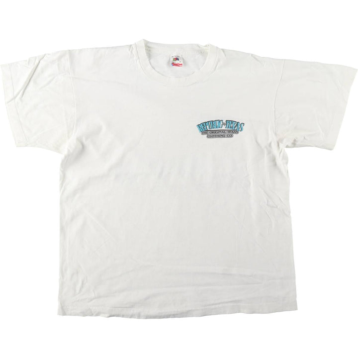 90'S Fruit of the Loom The Republic of Texas Advertising T-Shirt, Made in USA, Men's XL equivalent, Vintage cotton white type Vintage Second Hand