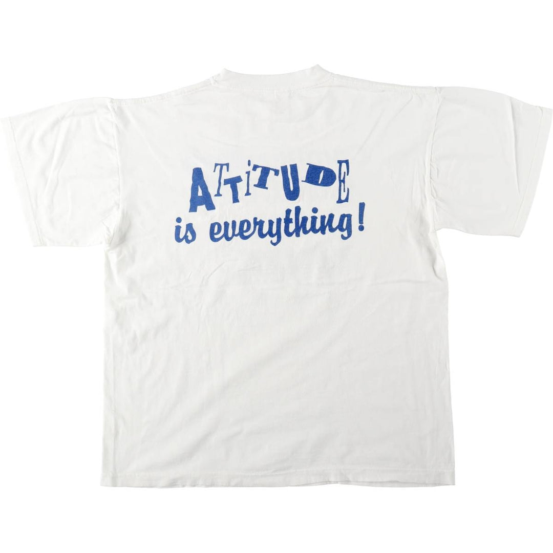 EM UNEX Advertising T-Shirt, Men's Size XL (equivalent) cotton white type Vintage Second Hand