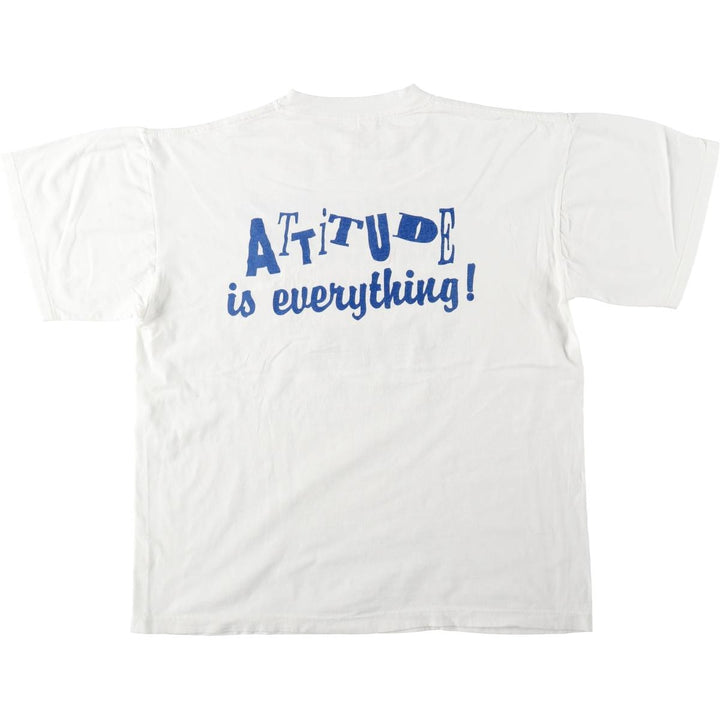 EM UNEX Advertising T-Shirt, Men's Size XL (equivalent) cotton white type Vintage Second Hand