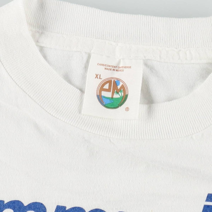 EM UNEX Advertising T-Shirt, Men's Size XL (equivalent) cotton white type Vintage Second Hand