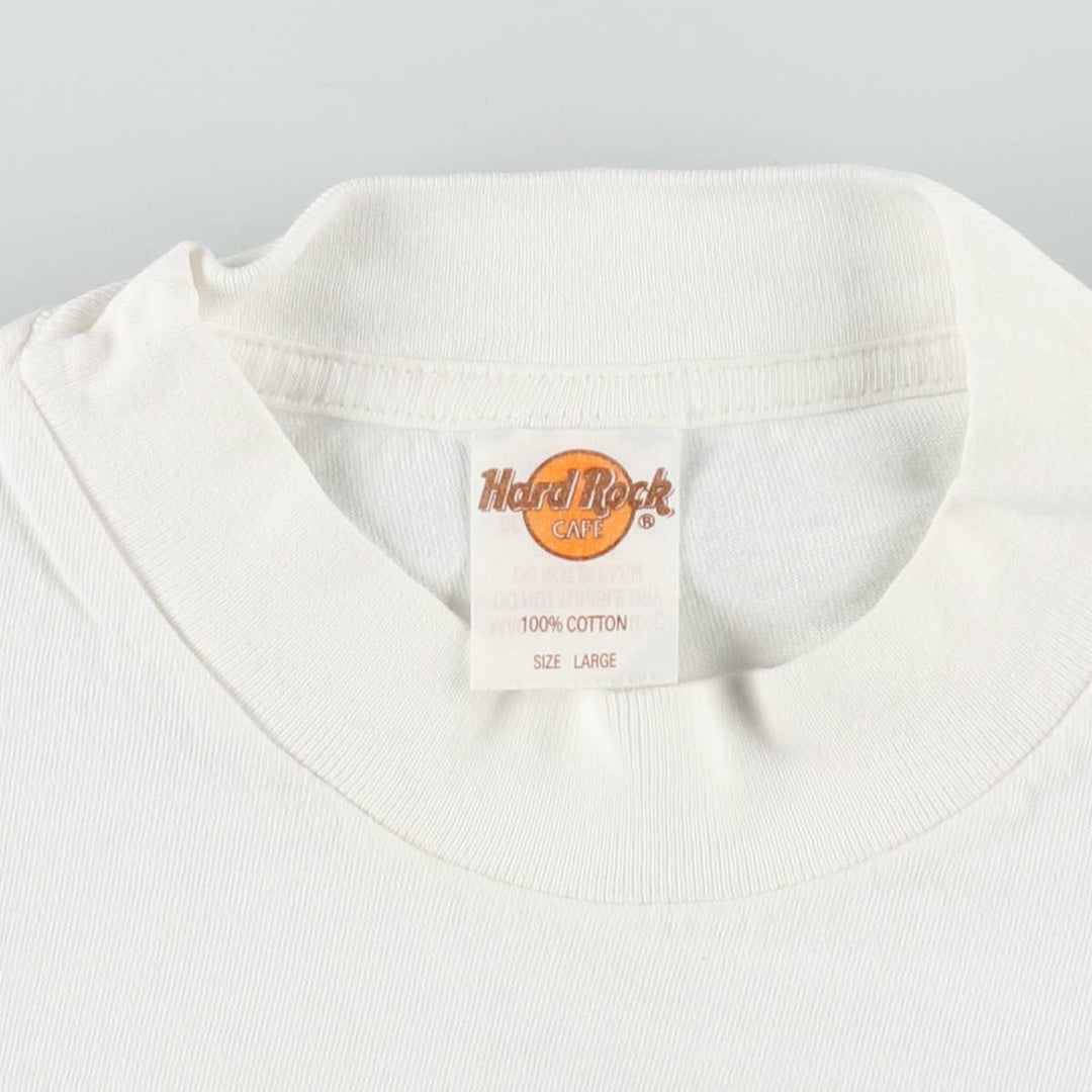 HARD ROCK CAFE Hard Rock Cafe Advertising T-shirt Men's L size cotton white type Vintage Second Hand