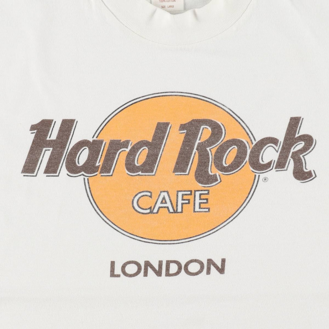 HARD ROCK CAFE Hard Rock Cafe Advertising T-shirt Men's L size cotton white type Vintage Second Hand