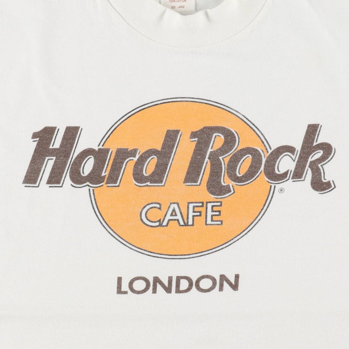 HARD ROCK CAFE Hard Rock Cafe Advertising T-shirt Men's L size cotton white type Vintage Second Hand