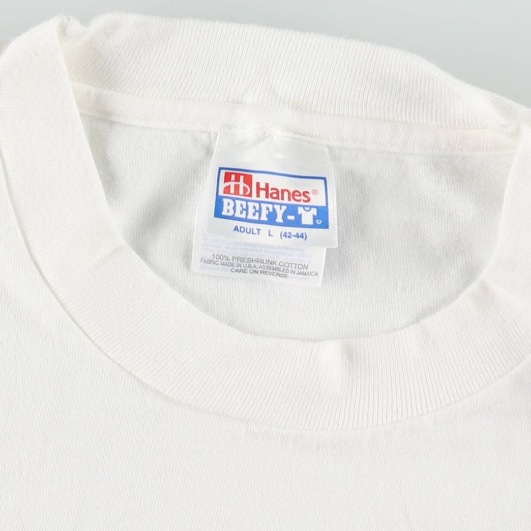 Hanes BEEFY-T Mentor Graphics Advertising T-Shirt, Made in USA, Men's Size L (approx.) cotton black type Vintage Second Hand