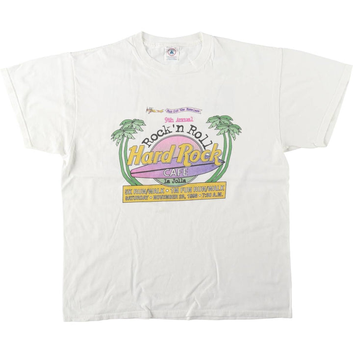 90'S Delta Hard Rock Cafe Advertising T-Shirt, Men's Size L (approx.), Vintage cotton white type Vintage Second Hand