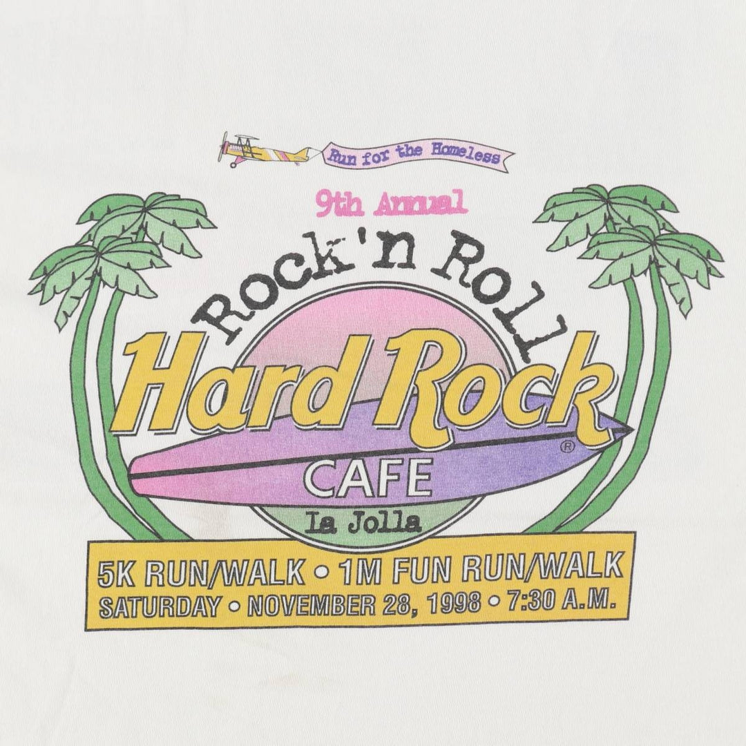 90'S Delta Hard Rock Cafe Advertising T-Shirt, Men's Size L (approx.), Vintage cotton white type Vintage Second Hand