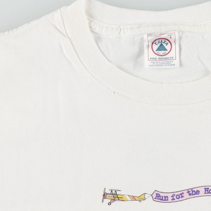 90'S Delta Hard Rock Cafe Advertising T-Shirt, Men's Size L (approx.), Vintage cotton white type Vintage Second Hand