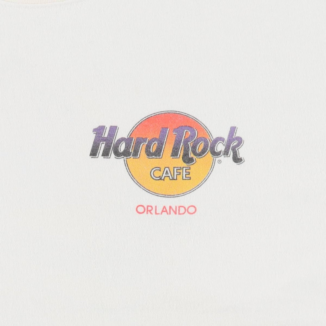90'S HARD ROCK CAFE Heavy Tee Advertising T-shirt Made in USA Men's XL Vintage cotton white type Vintage Second Hand