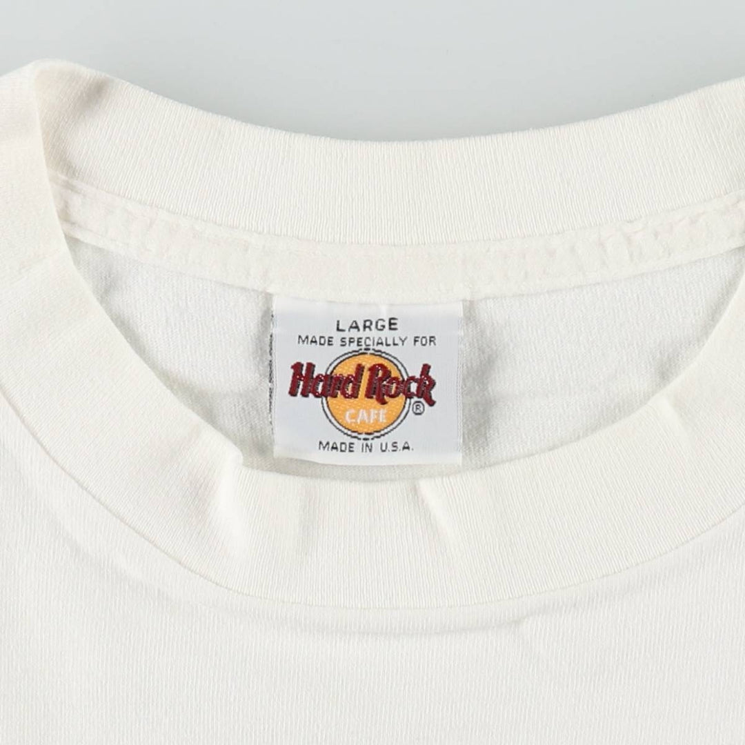 90'S HARD ROCK CAFE Hard Rock Cafe Advertising T-shirt Made in USA Men's L Vintage cotton white type Vintage Second Hand