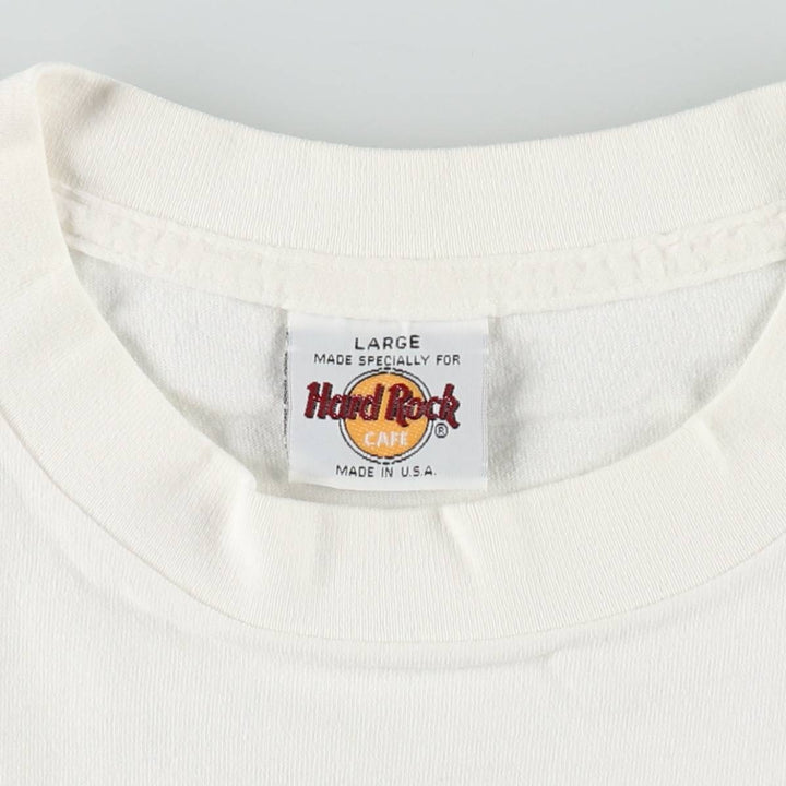 90'S HARD ROCK CAFE Hard Rock Cafe Advertising T-shirt Made in USA Men's L Vintage cotton white type Vintage Second Hand