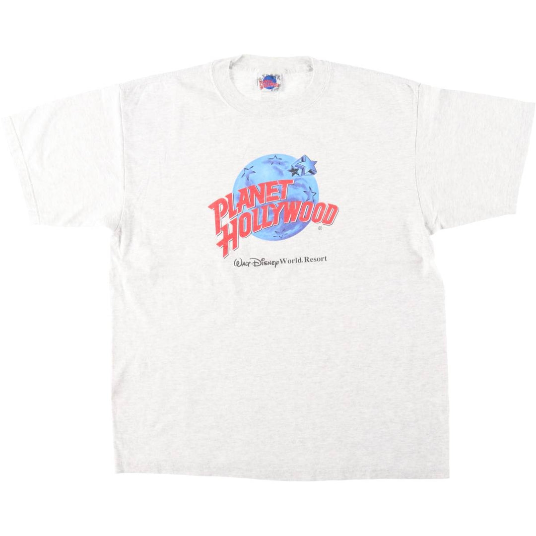 90'S Planet Hollywood Advertising T-Shirt, Made in USA, Men's Size L (approx.), Vintage cotton white type Vintage Second Hand
