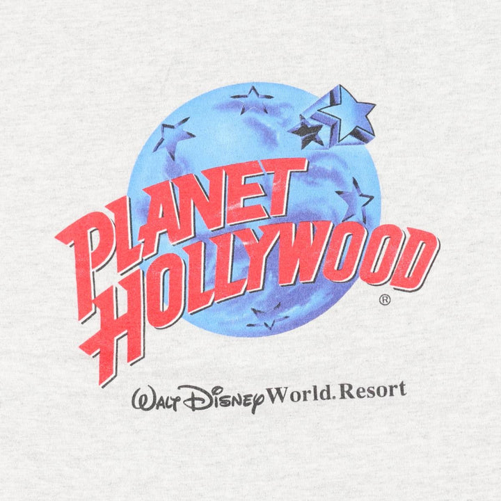 90'S Planet Hollywood Advertising T-Shirt, Made in USA, Men's Size L (approx.), Vintage cotton white type Vintage Second Hand