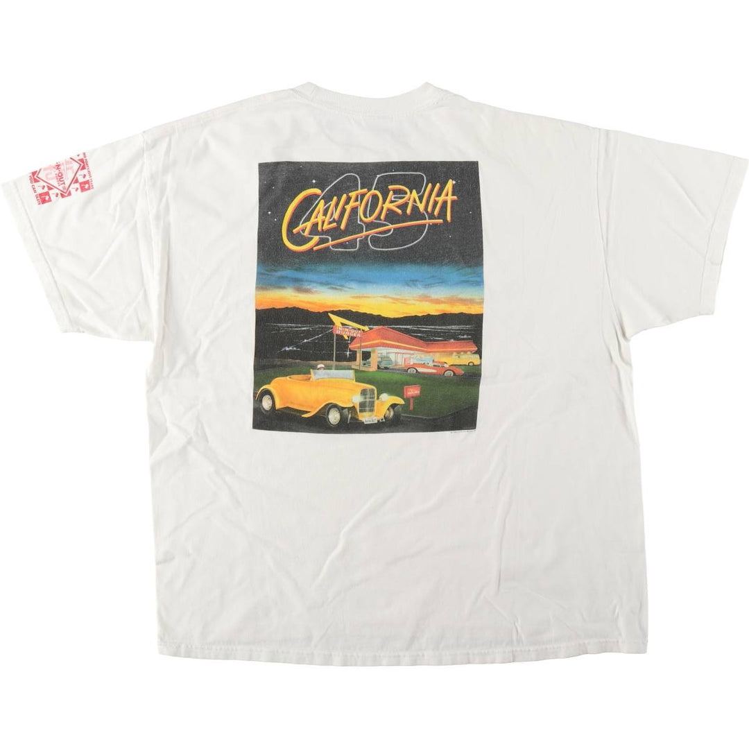90'S Hanes BEEFY-T In & Out Burger Advertising T-Shirt, Men's XL equivalent, Vintage unclear white type Vintage Second Hand