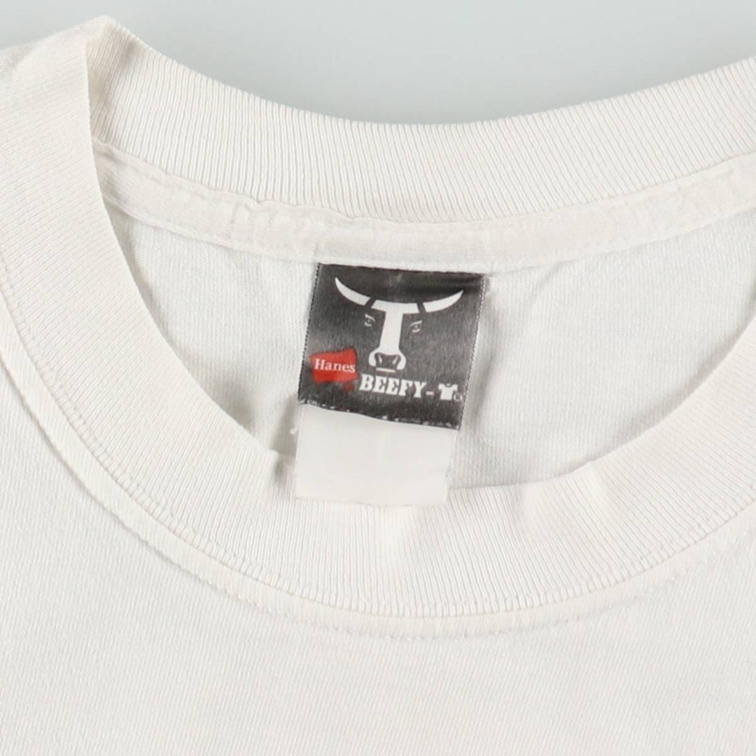 90'S Hanes BEEFY-T In & Out Burger Advertising T-Shirt, Men's XL equivalent, Vintage unclear white type Vintage Second Hand